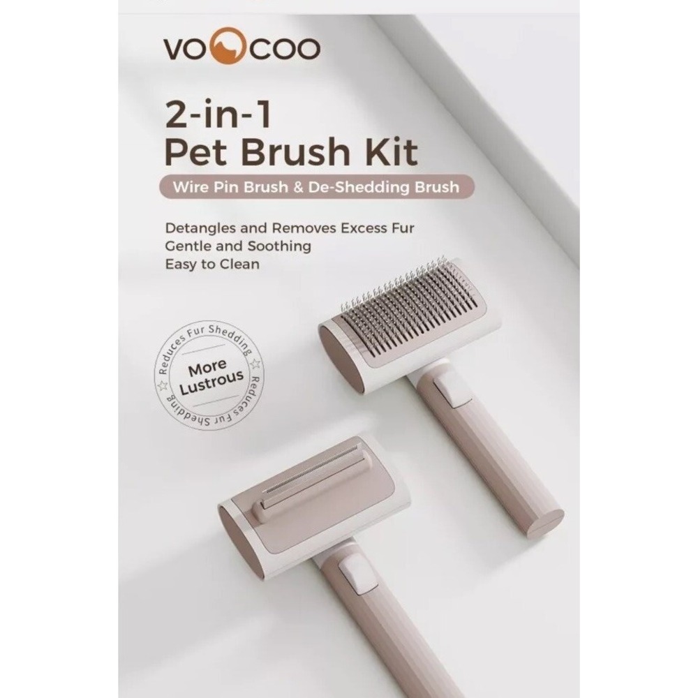 Pet 2 In 1 Hair Grooming Brush Kit Wire Pin Brush De-shredding Brush De tangling